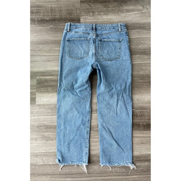 Wild Fable Distressed Straight Leg Jeans Size 10 Medium Wash Button Fly E5 - Picture 4 of 5
